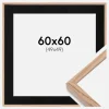 Ramme E-Line Eg 60x60 cm - Passepartout Sort 50x50 cm