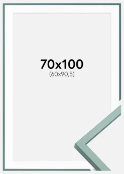 Ramme E-Line Grøn 70x100 cm - Passepartout Hvid 61x91,5 cm