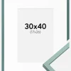 Ramme E-Line Grøn 30x40 cm - Passepartout Hvid 18x27 cm