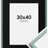 Ramme E-Line Grøn 30x40 cm - Passepartout Sort 21x30 cm