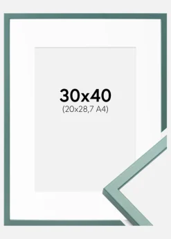 Ramme E-Line Grøn 30x40 cm - Passepartout Hvid 21x29,7 cm (A4)