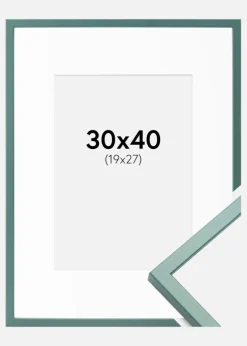 Ramme E-Line Grøn 30x40 cm - Passepartout Hvid 20x28 cm