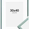 Ramme E-Line Grøn 30x40 cm - Passepartout Hvid 21x30 cm