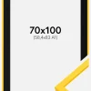 Ramme E-Line Gul 70x100 cm - Passepartout Sort 59,4x84 cm (A1)