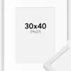 Ramme E-Line Hvid 30x40 cm - Passepartout Hvid 20x28 cm