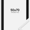 Ramme E-Line Hvid 50x70 cm - Passepartout Sort 42x59,4 cm (A2)