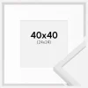 Ramme E-Line Hvid 40x40 cm - Passepartout Hvid 25x25 cm