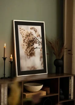 Ramme E-Line Hvid 40x40 cm - Passepartout Sort 30x30 cm