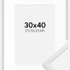 Ramme E-Line Hvid 30x40 cm - Passepartout Hvid 8x12 inches