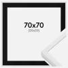 Ramme E-Line Hvid 70x70 cm - Passepartout Sort 60x60 cm