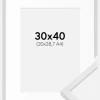 Ramme E-Line Hvid 30x40 cm - Passepartout Hvid 21x29,7 cm (A4)