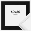 Ramme E-Line Hvid 60x60 cm - Passepartout Sort 45x45 cm