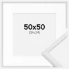 Ramme E-Line Hvid 50x50 cm - Passepartout Hvid 35x35 cm