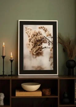 Ramme E-Line Hvid 30x40 cm - Passepartout Sort 8x12 inches