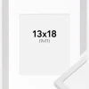 Ramme E-Line Hvid 13x18 cm - Passepartout Hvid 10x12 cm