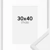 Ramme E-Line Hvid 30x40 cm - Passepartout Hvid 18x27 cm
