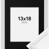 Ramme E-Line Hvid 13x18 cm - Passepartout Sort 10x12 cm