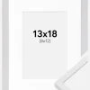 Ramme E-Line Hvid 13x18 cm - Passepartout Hvid 9x13 cm