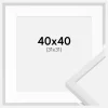 Ramme E-Line Hvid 40x40 cm - Passepartout Hvid 32x32 cm