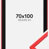 Ramme E-Line Rød 70x100 cm - Passepartout Sort 59,4x84 cm (A1)