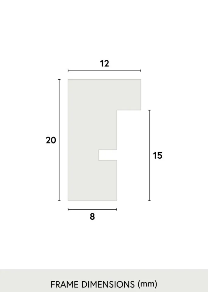 Ramme E-Line Sort 30x30 cm - Passepartout Sort 8x8 inches