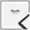 Ramme E-Line Sort 70x70 cm - Passepartout Hvid 60x60 cm