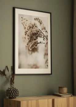 Ramme E-Line Sort 50x70 cm - Passepartout Hvid 33x56 cm