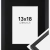 Ramme E-Line Sort 13x18 cm - Passepartout Sort 3,5x5 inches