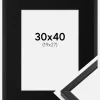 Ramme E-Line Sort 30x40 cm - Passepartout Sort 20x28 cm