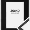 Ramme E-Line Sort 30x40 cm - Passepartout Sort 8x12 inches