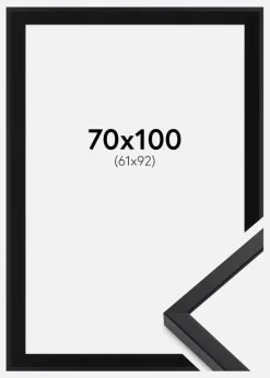 Ramme E-Line Sort 70x100 cm - Passepartout Sort 62x93 cm