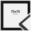 Ramme E-Line Sort 70x70 cm - Passepartout Sort 60x60 cm