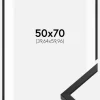 Ramme E-Line Sort 50x70 cm - Passepartout Hvid 16x24 inches