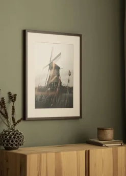 Ramme E-Line Valnød 13x18 cm - Passepartout Hvid 7x10 cm