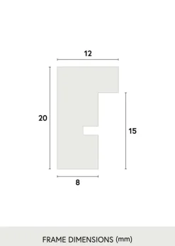 Ramme E-Line Valnød 40x50 cm - Passepartout Sort 27x35 cm
