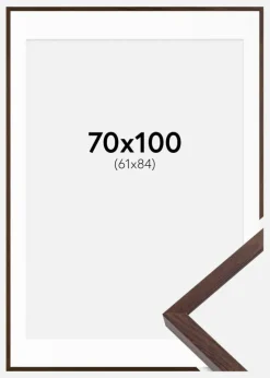 Ramme E-Line Valnød 70x100 cm - Passepartout Hvid 62x85 cm