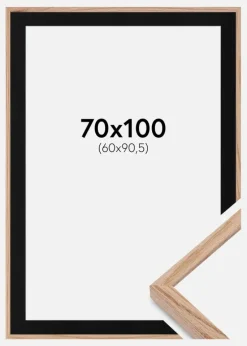 Ramme E-Line Wide Eg 70x100 cm - Passepartout Sort 61x91,5 cm