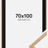 Ramme E-Line Wide Eg 70x100 cm - Passepartout Sort 59,4x84 cm (A1)