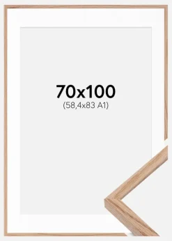 Ramme E-Line Wide Eg 70x100 cm - Passepartout Hvid 59,4x84 cm (A1)