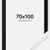 Ramme E-Line Wide Hvid 70x100 cm - Passepartout Sort 59,4x84 cm (A1)