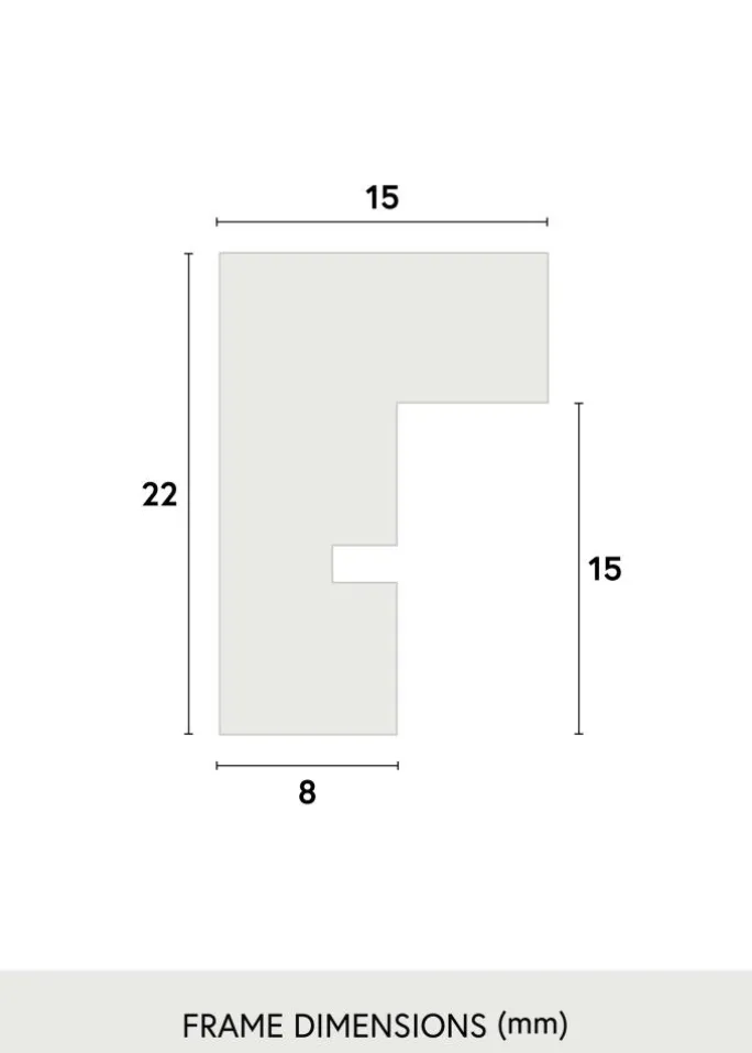 Ramme E-Line Wide Sort 70x100 cm - Passepartout Hvid 24x36 inches