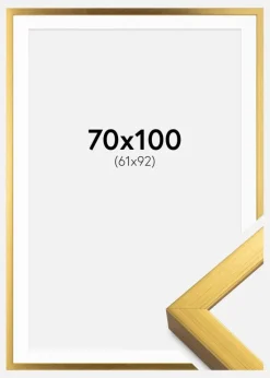Ramme Falun Guld 70x100 cm - Passepartout Hvid 62x93 cm