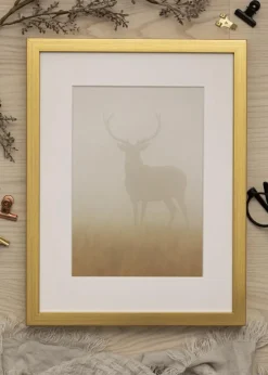 Ramme Falun Guld 24x30 cm - Passepartout Hvid 6x8 inches