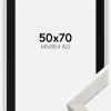 Ramme Fiorito Hvid 50x70 cm - Passepartout Sort 42x59,4 cm (A2)