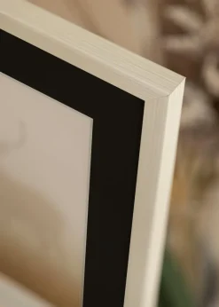 Ramme Fiorito Hvid 50x70 cm - Passepartout Sort 42x59,4 cm (A2)