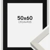 Ramme Fiorito Hvid 50x60 cm - Passepartout Sort 16x20 inches