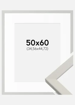 Ramme Fiorito Hvid 50x60 cm - Passepartout Hvid 14x18 inches