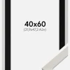 Ramme Fiorito Hvid 40x60 cm - Passepartout Sort 32,9x48,3 cm (A3+)