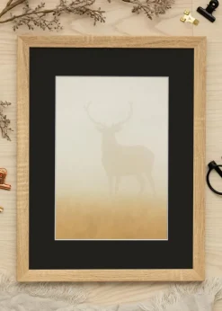 Ramme Fiorito Lys Eg 50x60 cm - Passepartout Sort 35x45 cm