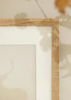 Ramme Fiorito Lys Eg 50x70 cm - Passepartout Hvid 33x56 cm